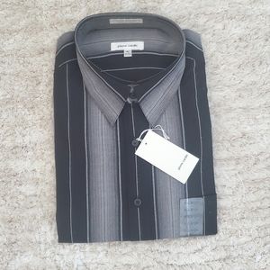 Pierre Cardin Black/Gray Sport Button-Down Shirt | XL